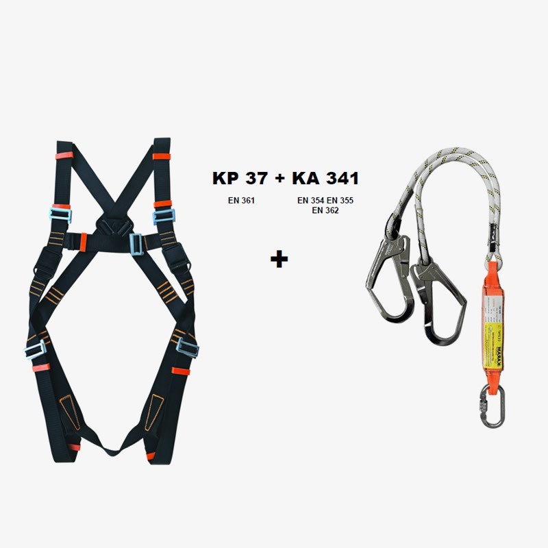 KP37 Paraşüt Tipi Kemer + KA 341 Çift Lanyardlı Takım KP37 Paraşüt Tipi Kemer + KA 341 Çift Lanyardlı Takım