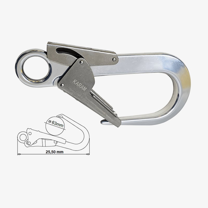 KK136 Alüminyum Büyük Çift Emniyetli Kanca 63mm KK136 Alüminyum Büyük Çift Emniyetli Kanca 63mm